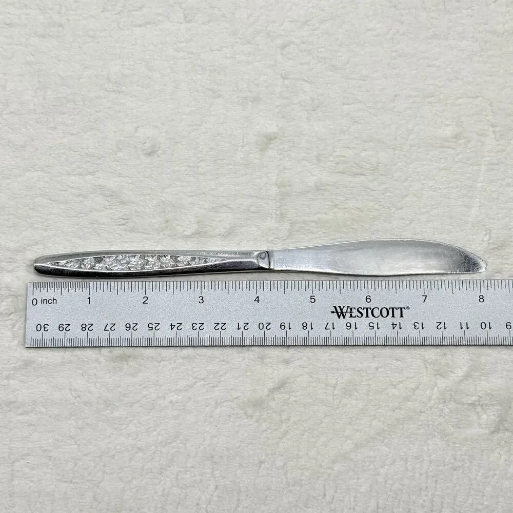 Customcraft Stainless Japan Spreader & Butter Knife Cream Cheese Flower Floral